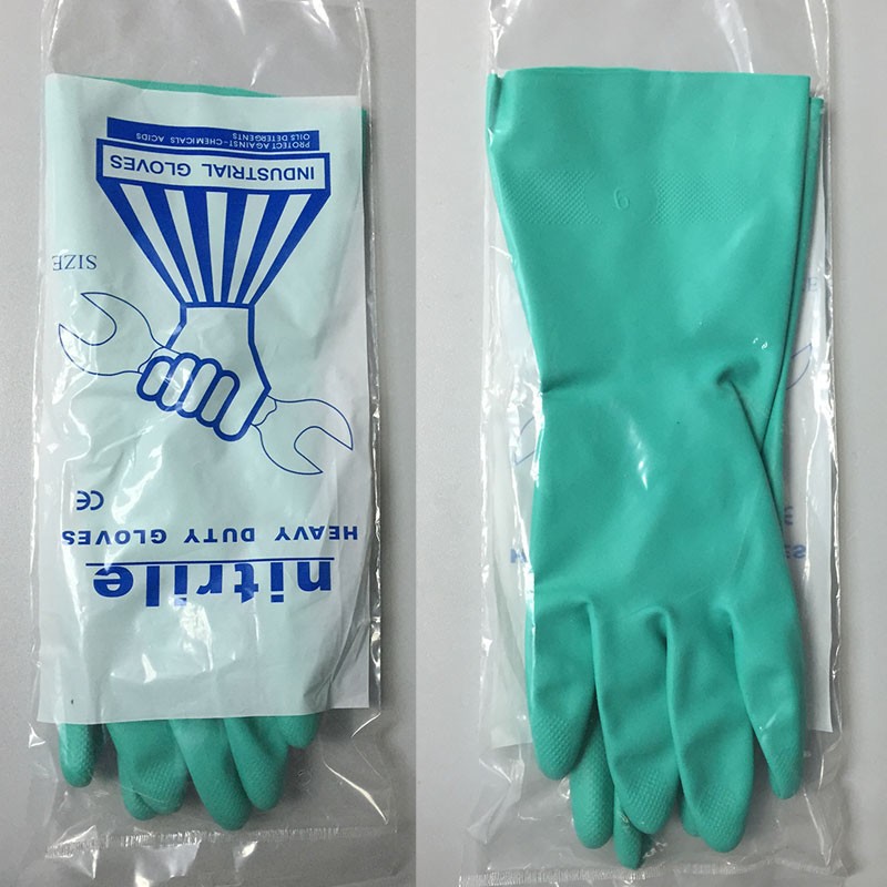 Nitrile Mechanic Glove - 8Pieces/4 쌍 내유성 긴 녹색 안전