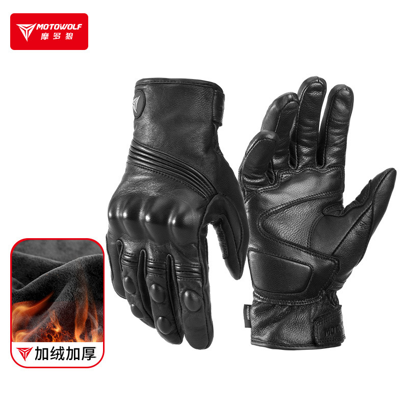 Motorcycle Glove Knuckle - 남녀공용 겨울용 오토바이 장갑 방풍 보온