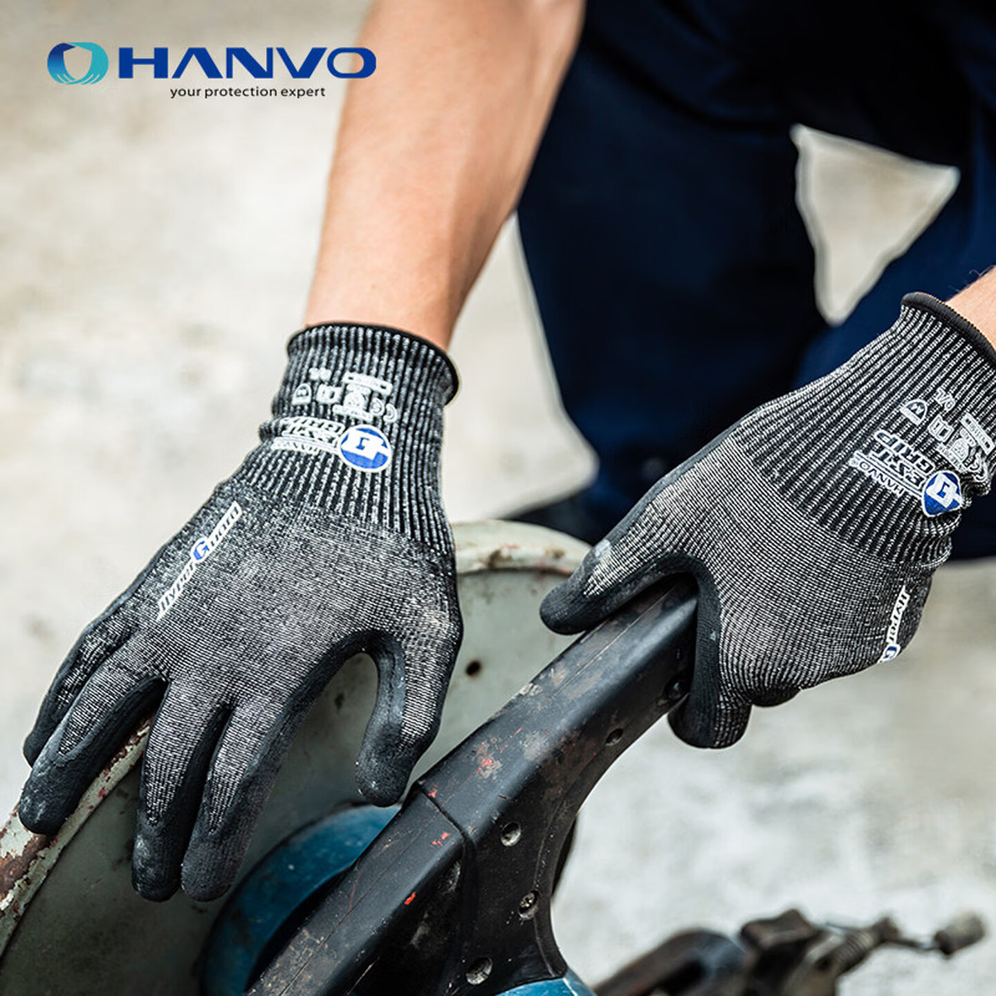 Work Glove Impact - 5단계 절단 방지 안전 작업 장갑