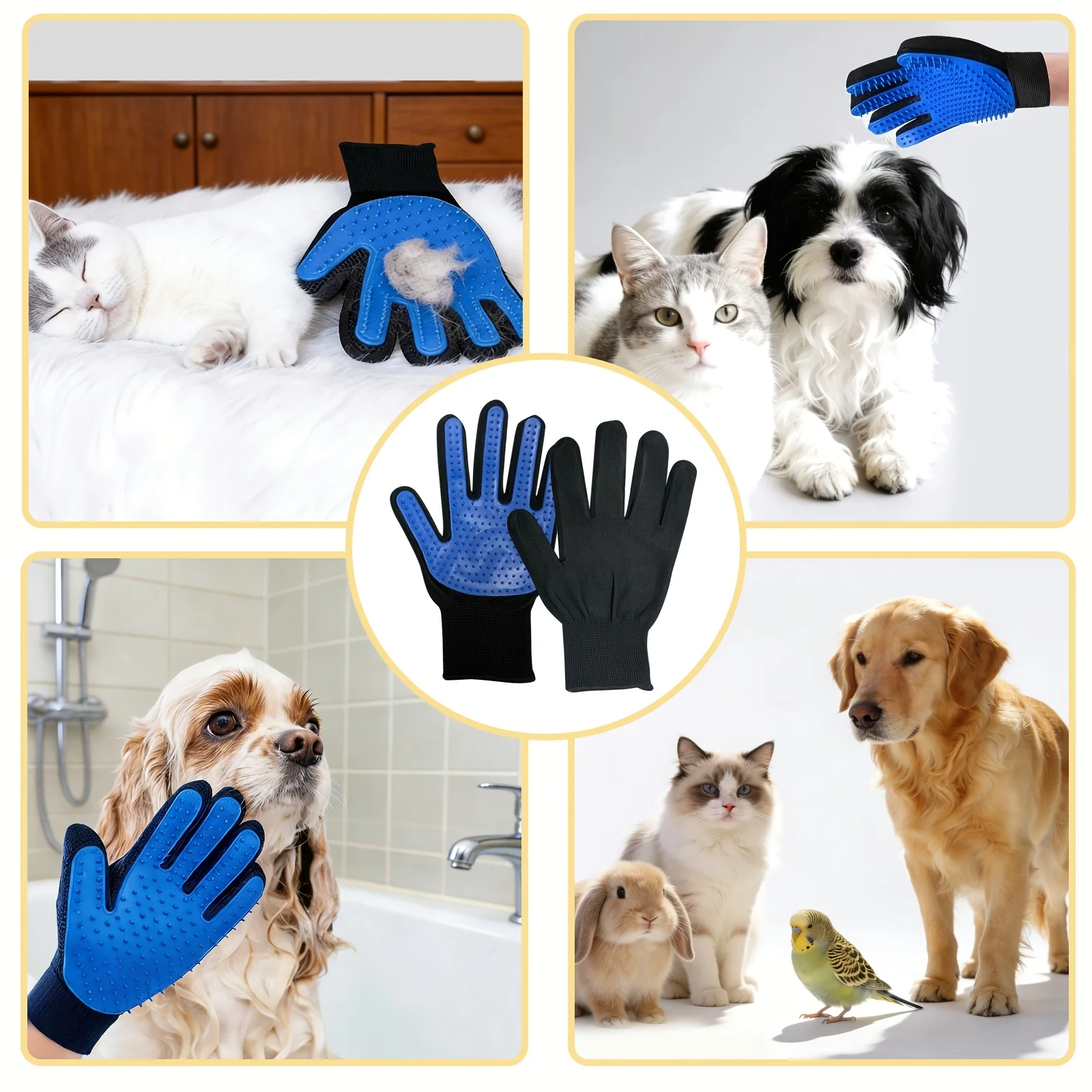 반려동물 장갑 고양이 그루밍 장갑 고양이 털 고양이 빗 - Rubber Glove Cleaning 리뷰 및 가격