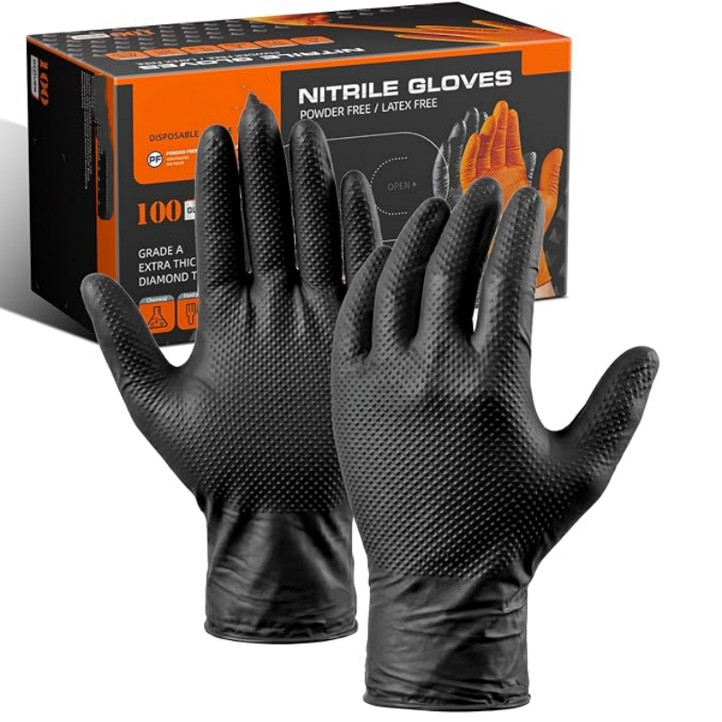 8mil 헤비듀티 산업용 오렌지색 일회용 니트릴 장갑  - Rubber Glove Cleaning 리뷰 및 가격