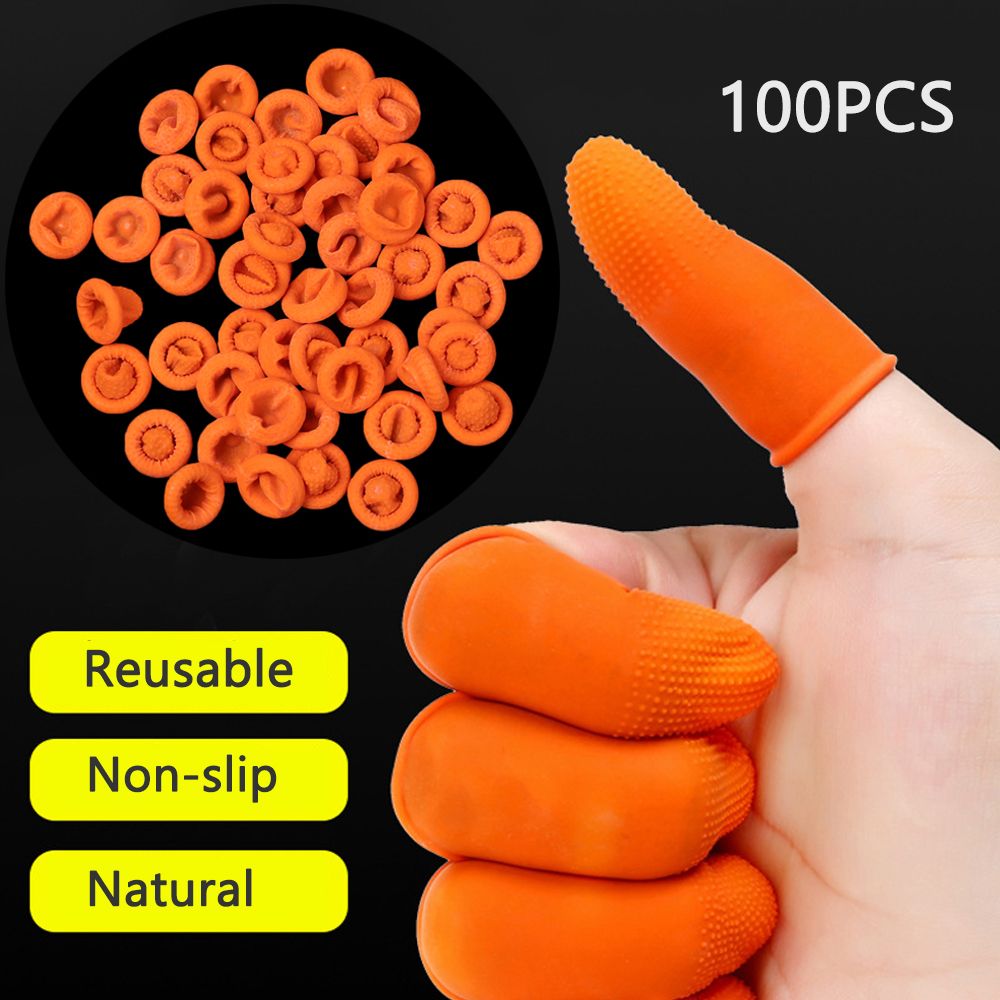 100PCS 청소 액세서리 천연 라텍스 손가락 끝 보호 - Rubber Glove Cleaning 리뷰 및 가격
