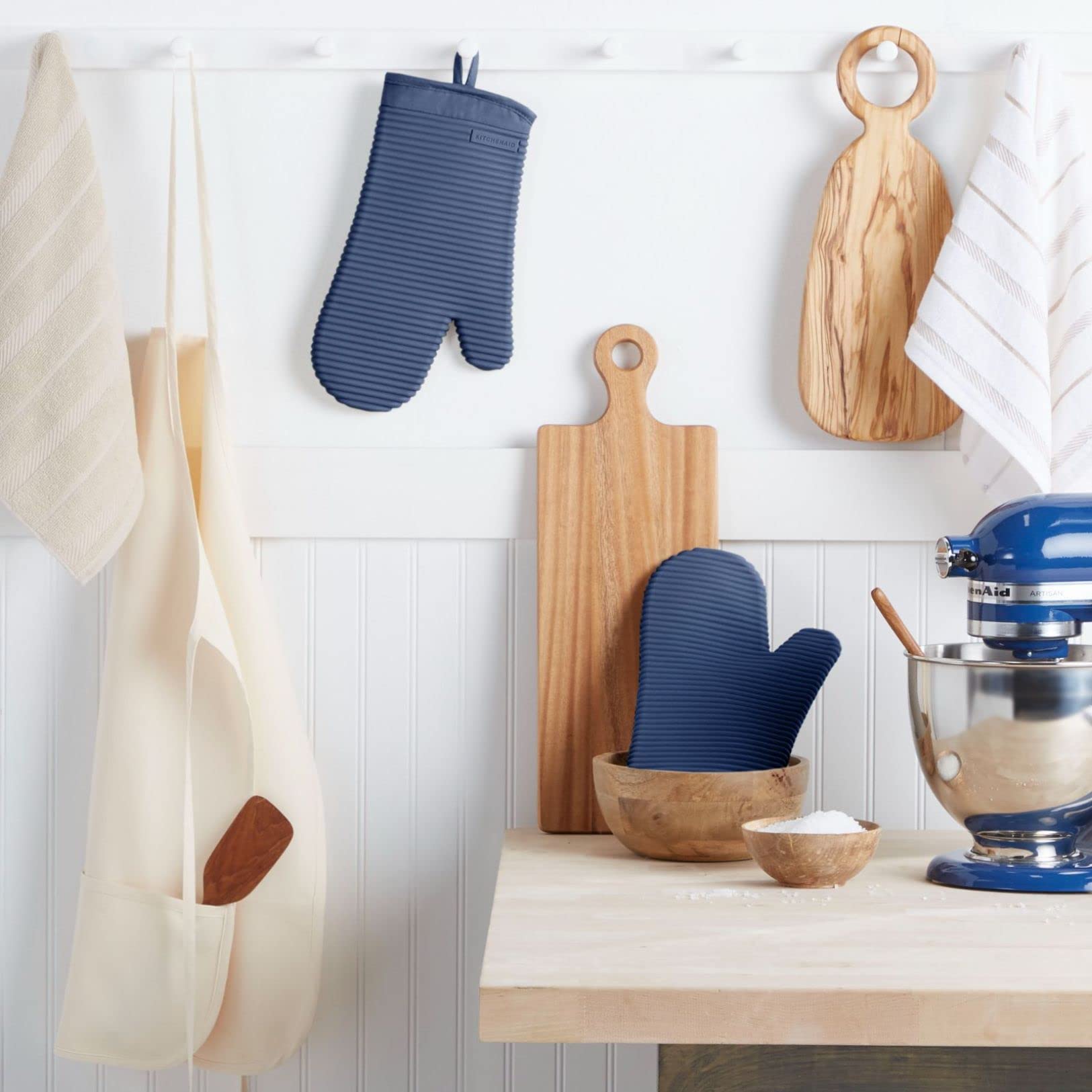 리브드 소프트 실리콘 오븐 미트 세트, 블루 버드나무  - Oven Mitt Silicone 리뷰 및 가격