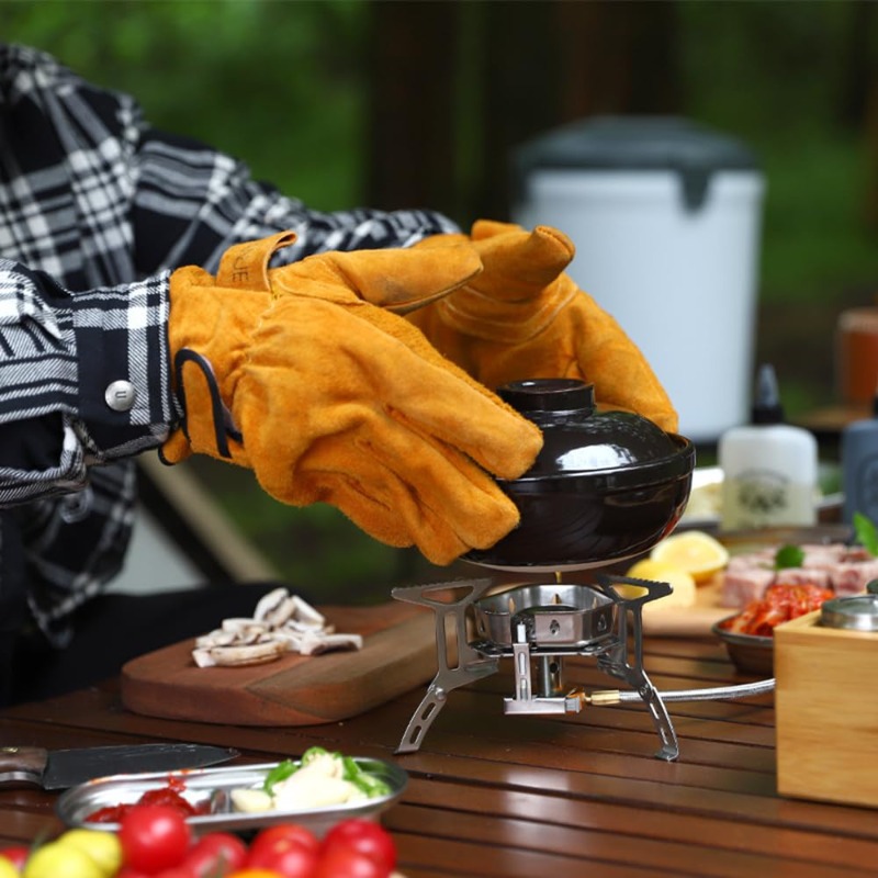 야외 바베큐 그릴용 내열 난연 장갑 소가죽 고온 방지  - Heat Resistant Glove 리뷰 및 가격