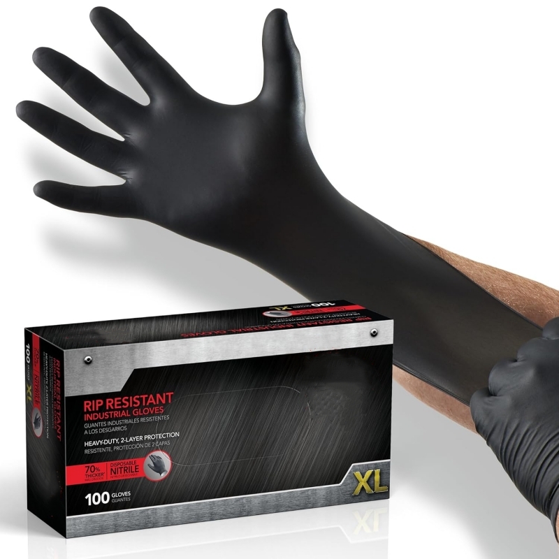 100개입 블랙 니트릴 장갑 일회용 라텍스 프리 산업  - Nitrile Mechanic Glove 리뷰 및 가격