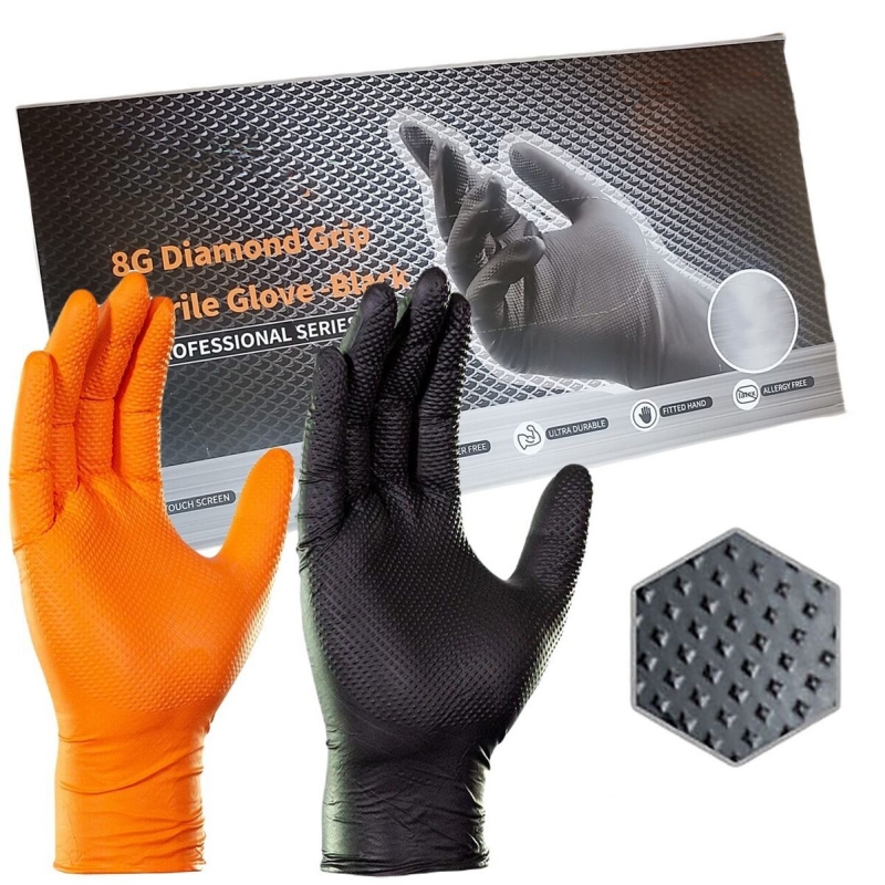 8밀 두께의 고강도 안전 작업 장갑 다이아몬드 텍스처  - Nitrile Mechanic Glove 리뷰 및 가격